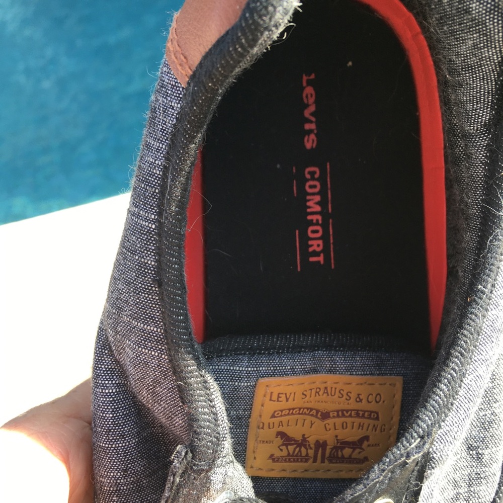 Levi Strauss & Co. Black Gray Tan Low-Top Casual Sneakers SZ 13 Preppy - Picture 5 of 9